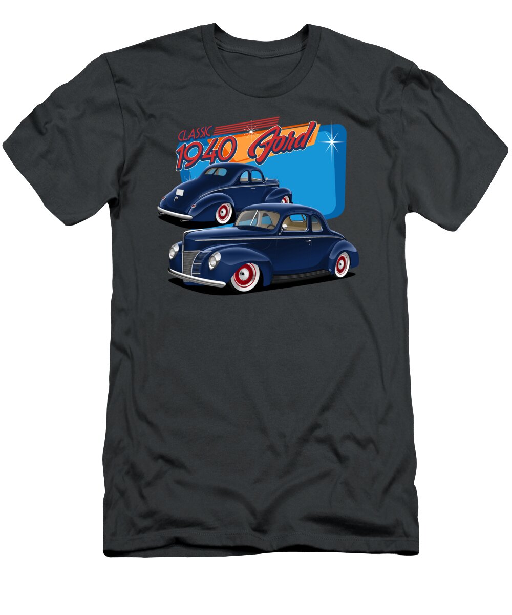 Blue 1940 Coupe Paul Kuras T-Shirt