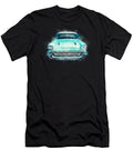 Blue 1957 Chevy Bel Air American Classic Car in Colorful Watercolor Andreea Eva Herczegh T-Shirt