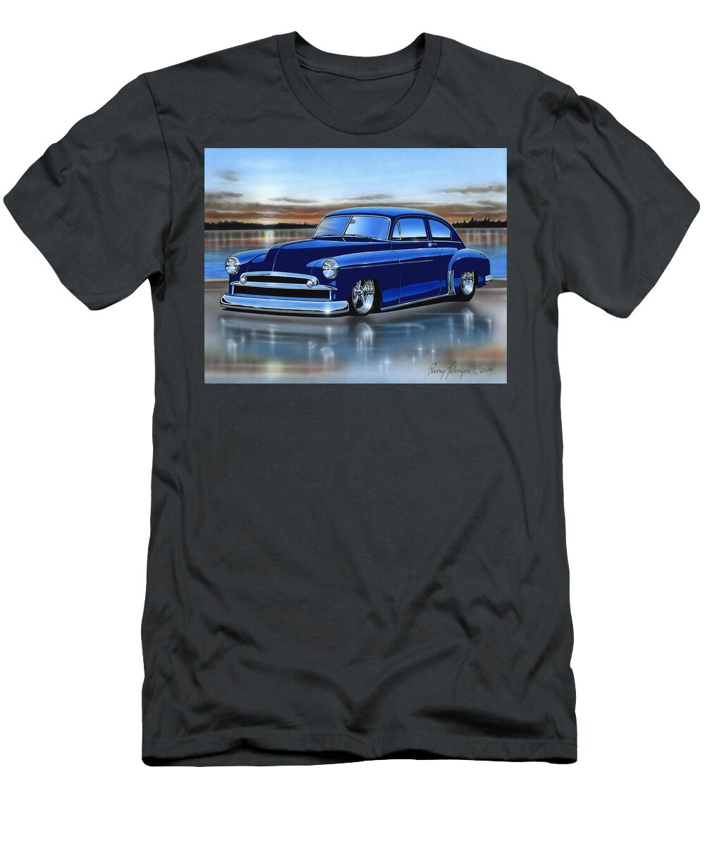 Blue 49 Chevy Fleetline Sedan Parry Johnson T-Shirt