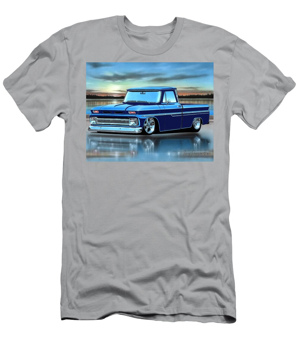 Blue 66 Chevy C10 Fleetside Parry Johnson T-Shirt