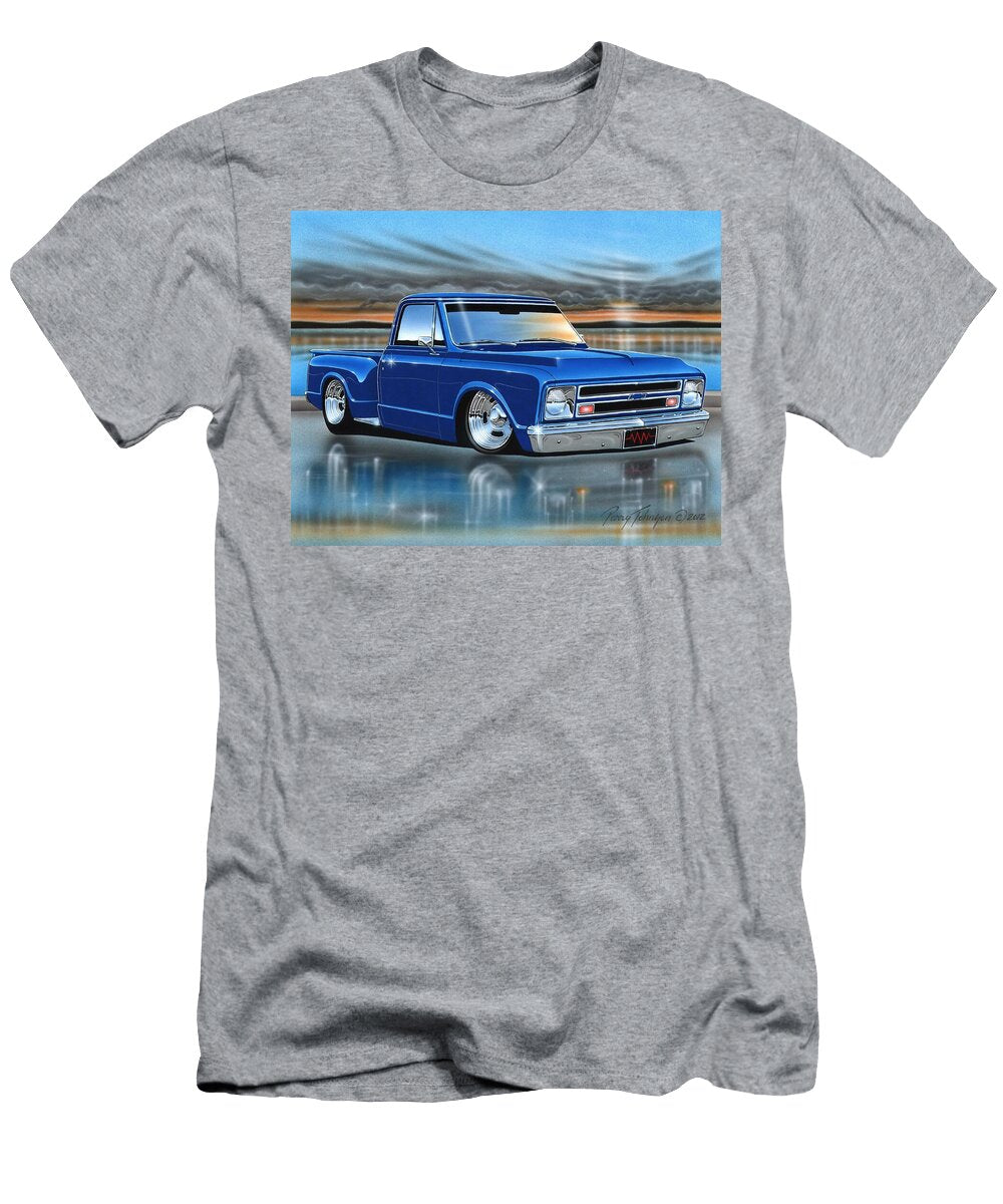 Blue 67 Chevy C10 Stepside Parry Johnson T-Shirt
