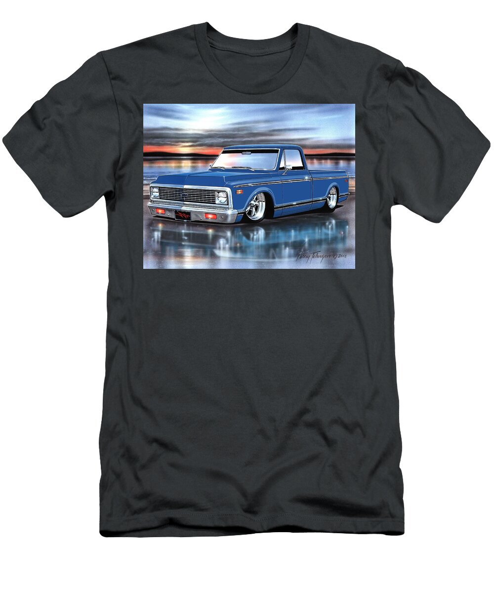 Blue 72 Chevy C10 Fleetside Parry Johnson T-Shirt