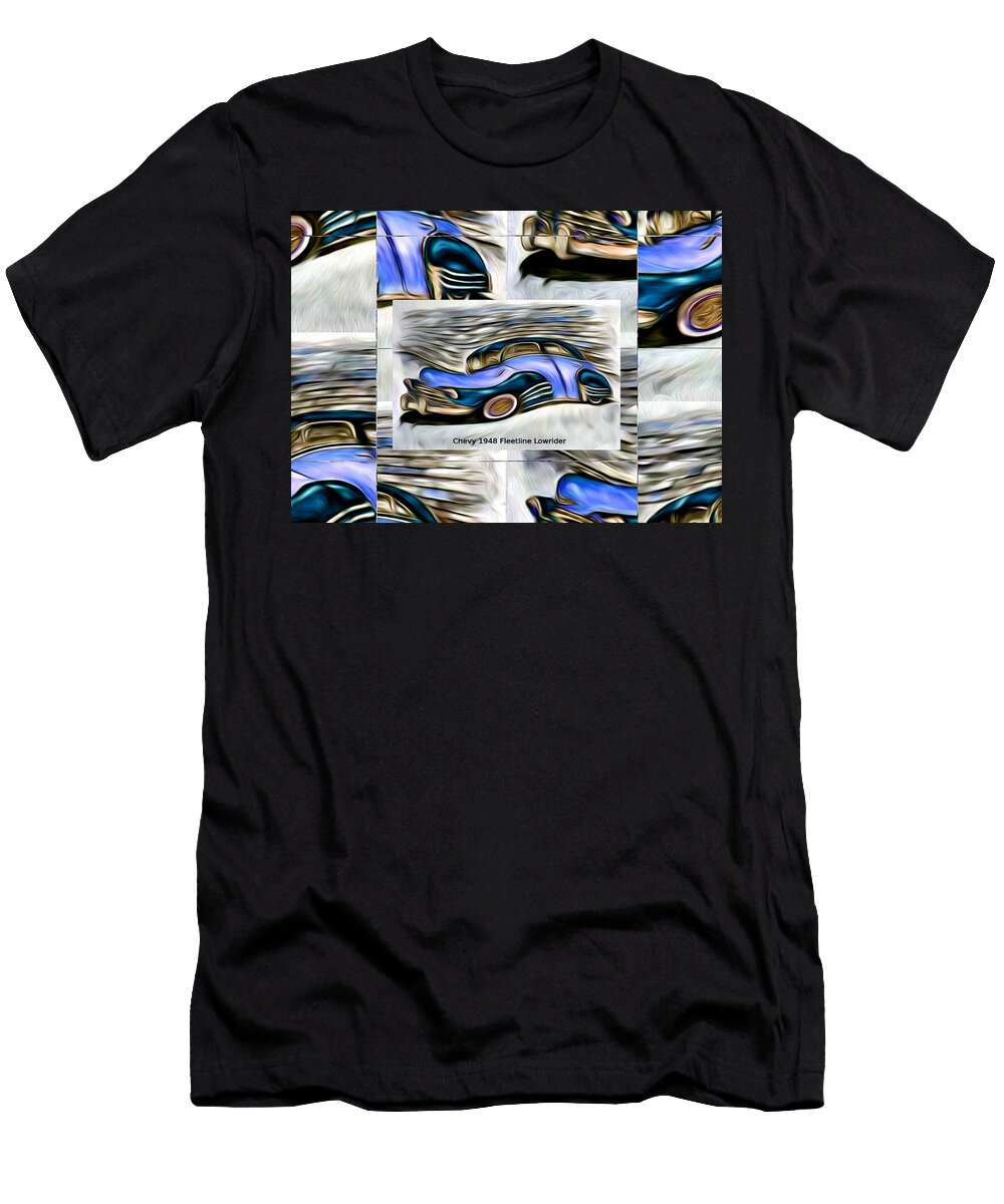 Blue Car Abstract Collage Art Poster Ronald Mills T-Shirt