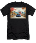 Blue Honda Civic Hatchback Car Driving Through Japanese Autumn Landscape Kyran Estrada T-Shirt