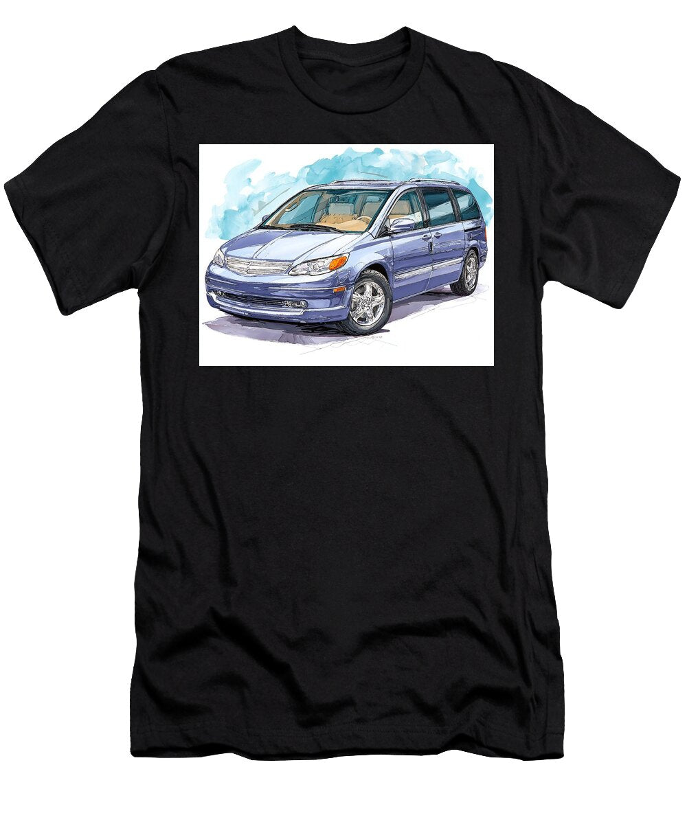 Blue Minivan Illustration Family Vehicle Saturn Relay 2005 Minivan Vintage Car Vintage Family Van Il Hollie Love T-Shirt