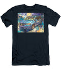 Blue Minivan Under Cosmic Sky Colorful Vehicle Saturn Relay 2005 Minivan Abstract Car Abstract Color Hollie Love T-Shirt