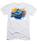 Blue Sedan on Abstract Background Modern Vehicle Volvo S60 2023 Sedan Blue Car Art Stunning Blue Car Hollie Love T-Shirt