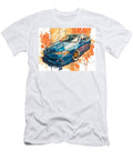 Blue Sedan with Gold Rims Car Illustration Pontiac Grand Am 2000 Sedan Watercolor Art Vibrant Blue C Hollie Love T-Shirt
