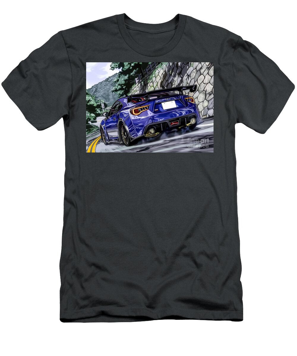 Blue Subaru Brz Drifting on a Winding Mountain Road Destiney Sullivan T-Shirt
