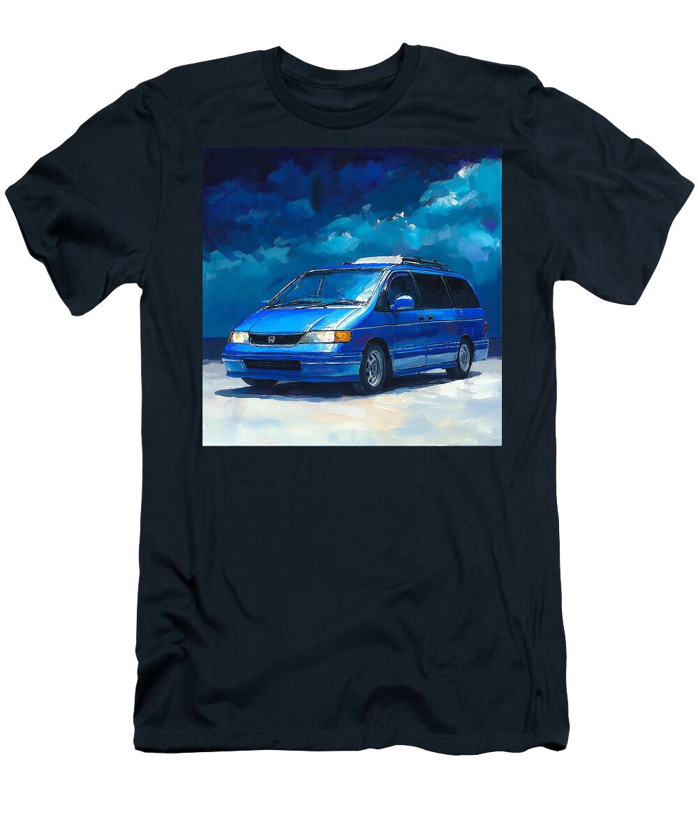 Blue Vehicle Artistic Car Honda Odyssey 1994 Japan Minivan Muscle Car Art Van Art Grayson Sheppard T-Shirt
