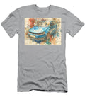 Blue Volkswagen Hatchback in Watercolor Abstract Vehicle Blue Car Art Volkswagen Polo Modern Car Des Elmer Powers T-Shirt