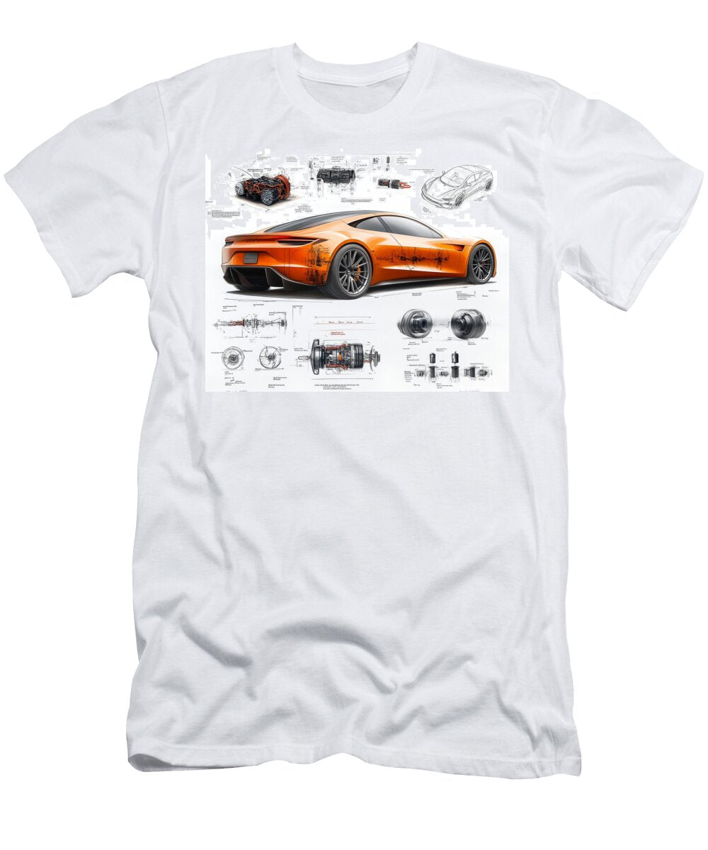 Blueprint of a Modern Supercar Frederick Vellani T-Shirt