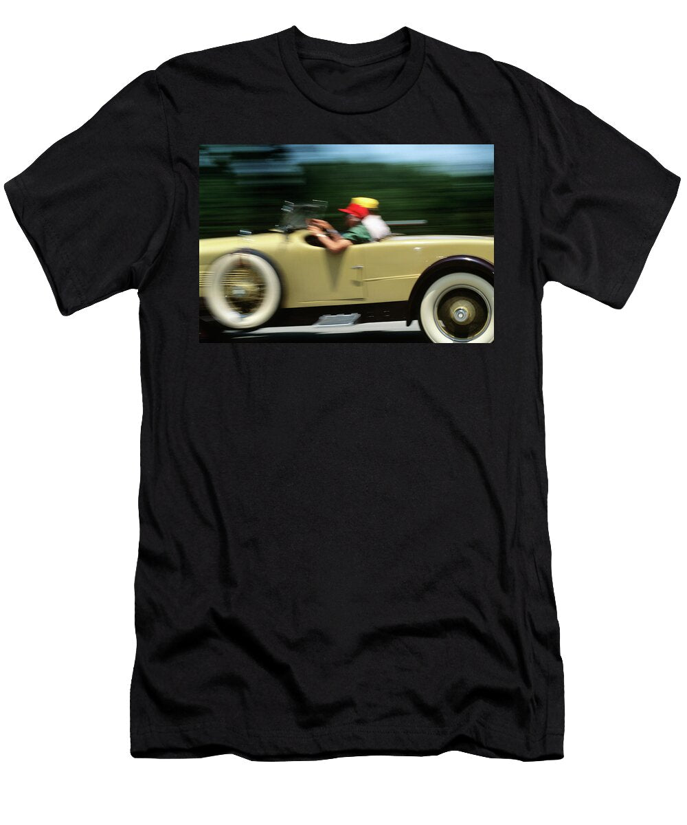 Blurred Antique Convertible Car Driving Vintage Images T-Shirt
