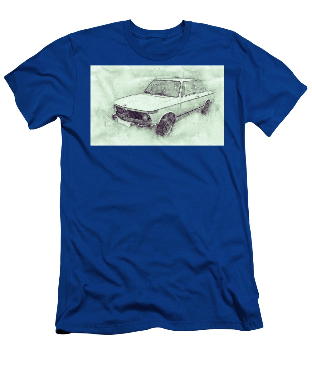 BMW 02 Series 3 Ececutive Car 1966 Automotive Art Car Posters Studio Grafiikka T-Shirt