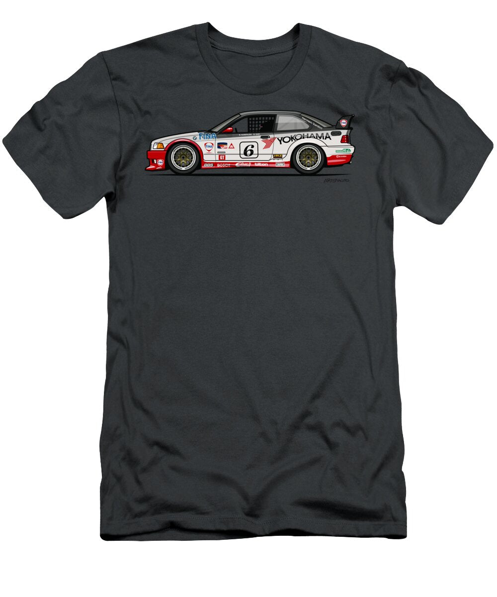 BMW 3 Series E36 M3 Gts 2 Ptg Race Car Monkey Crisis on Mars T-Shirt