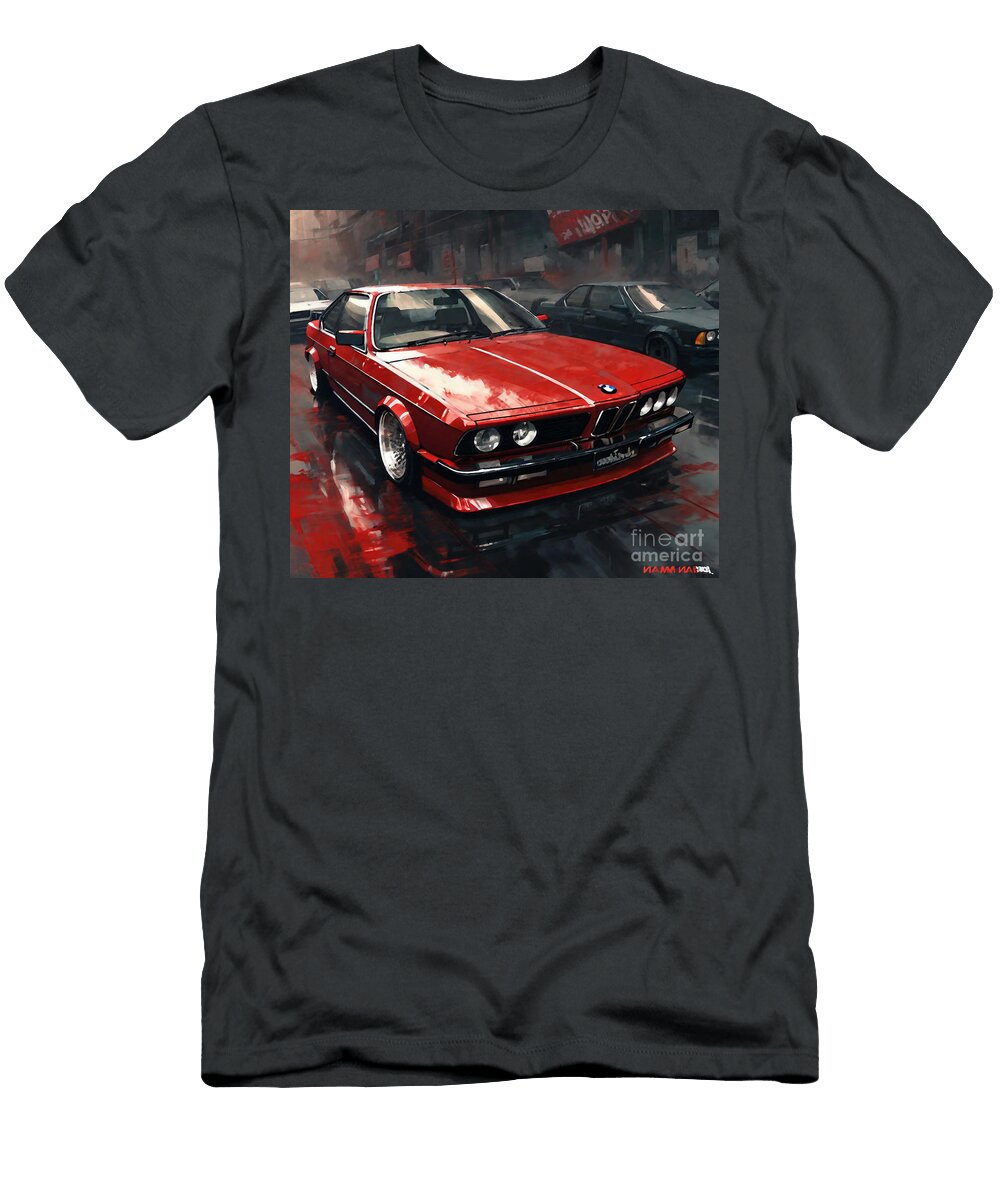 BMW 635 Csi BMW E24 Red Coupe Tuning E24 Lowrider Cortez Schinner T-Shirt