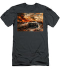 BMW Car in a Fiery Apocalypse Abstract Digital Painting Clark Leffler T-Shirt