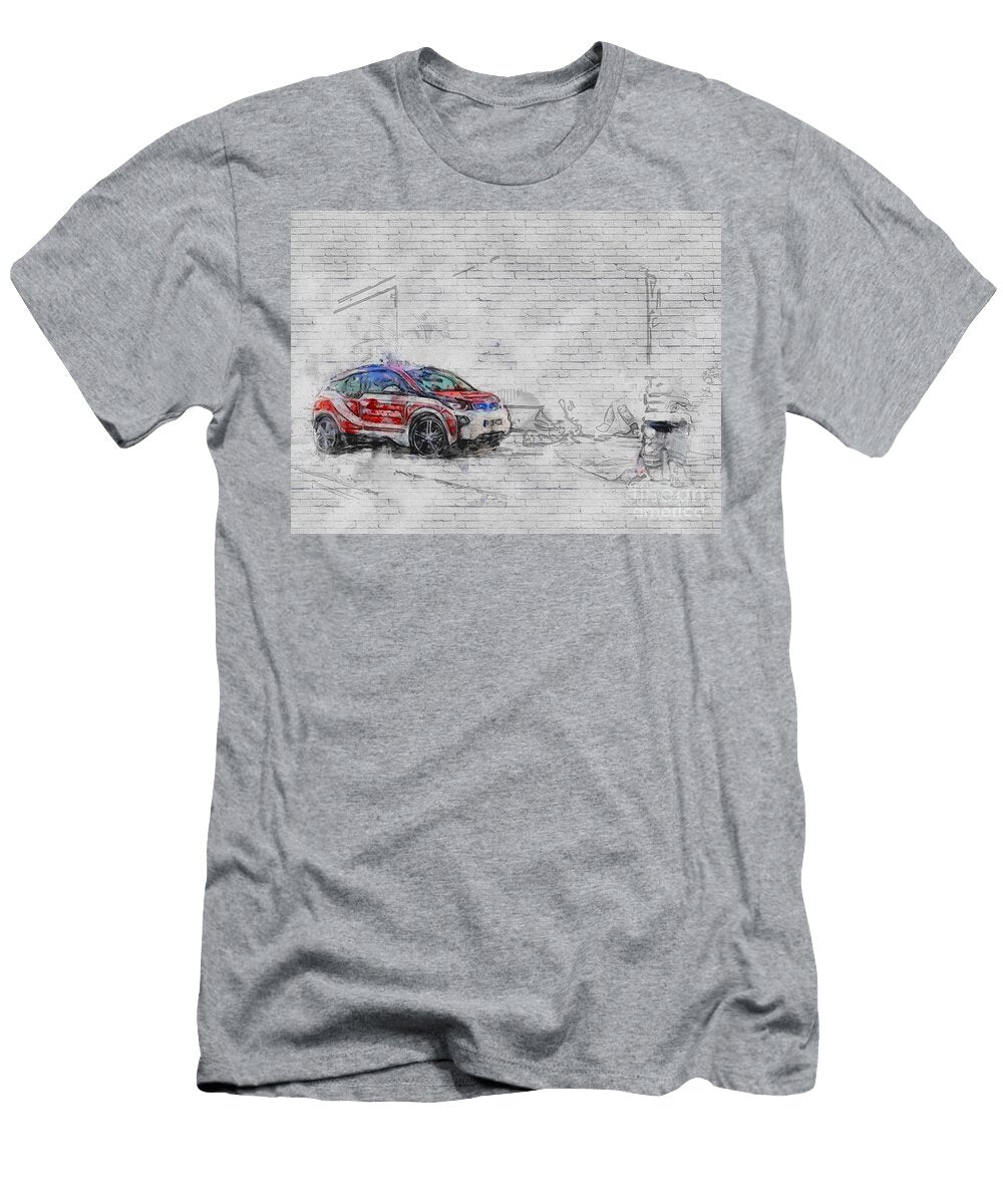 BMW Fireman Electric Car Hatchback Ashtyn Treutel T-Shirt