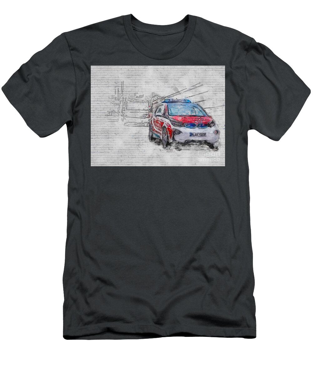 BMW Hatchback Fireman Electric Car Ashtyn Treutel T-Shirt