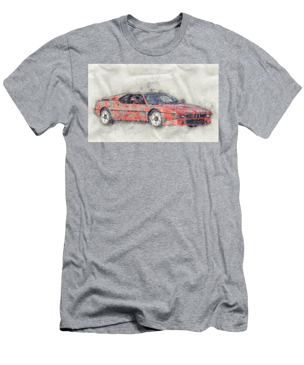 BMW M1 1 Sports Car Poster 1978 Automotive Art Car Posters Studio Grafiikka T-Shirt