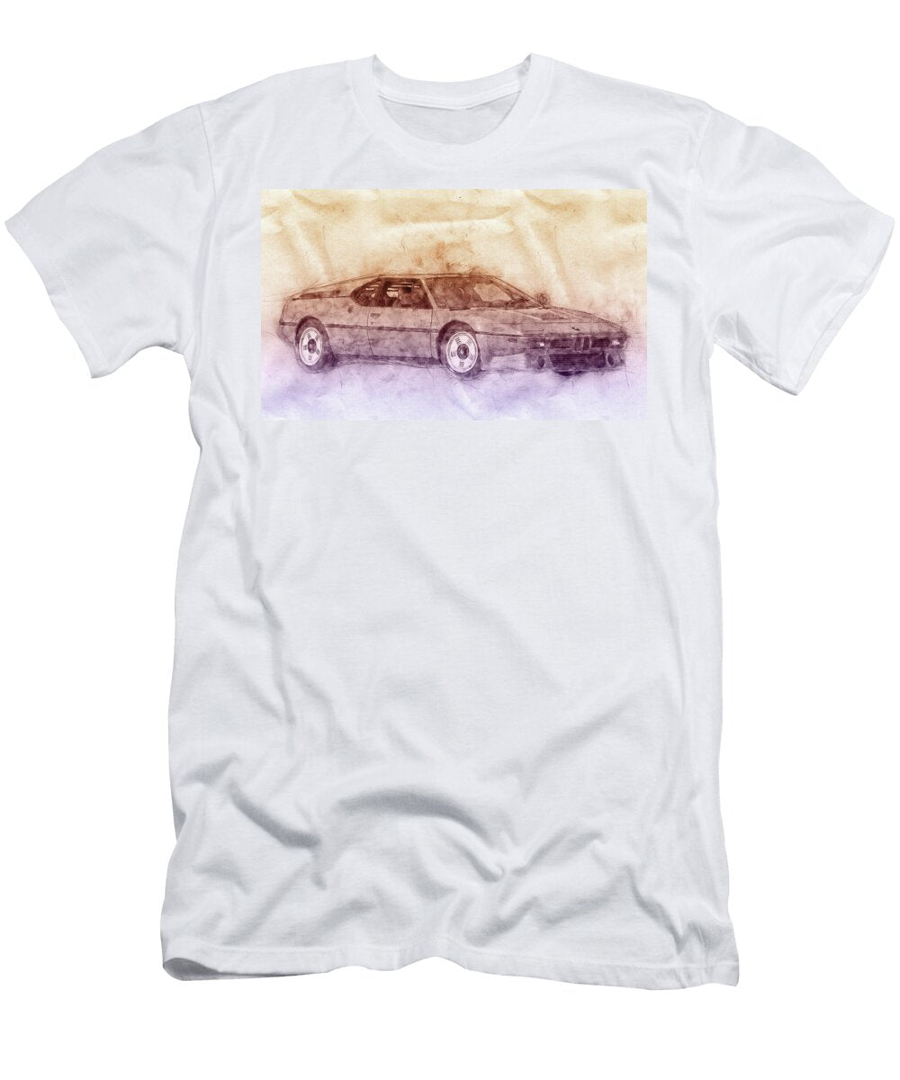 BMW M1 2 Sports Car Poster 1978 Automotive Art Car Posters Studio Grafiikka T-Shirt
