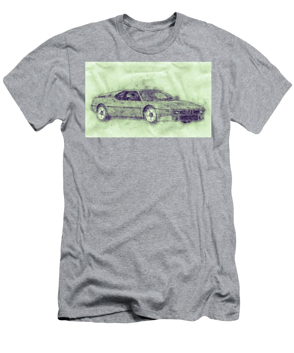 BMW M1 3 Sports Car Poster 1978 Automotive Art Car Posters Studio Grafiikka T-Shirt