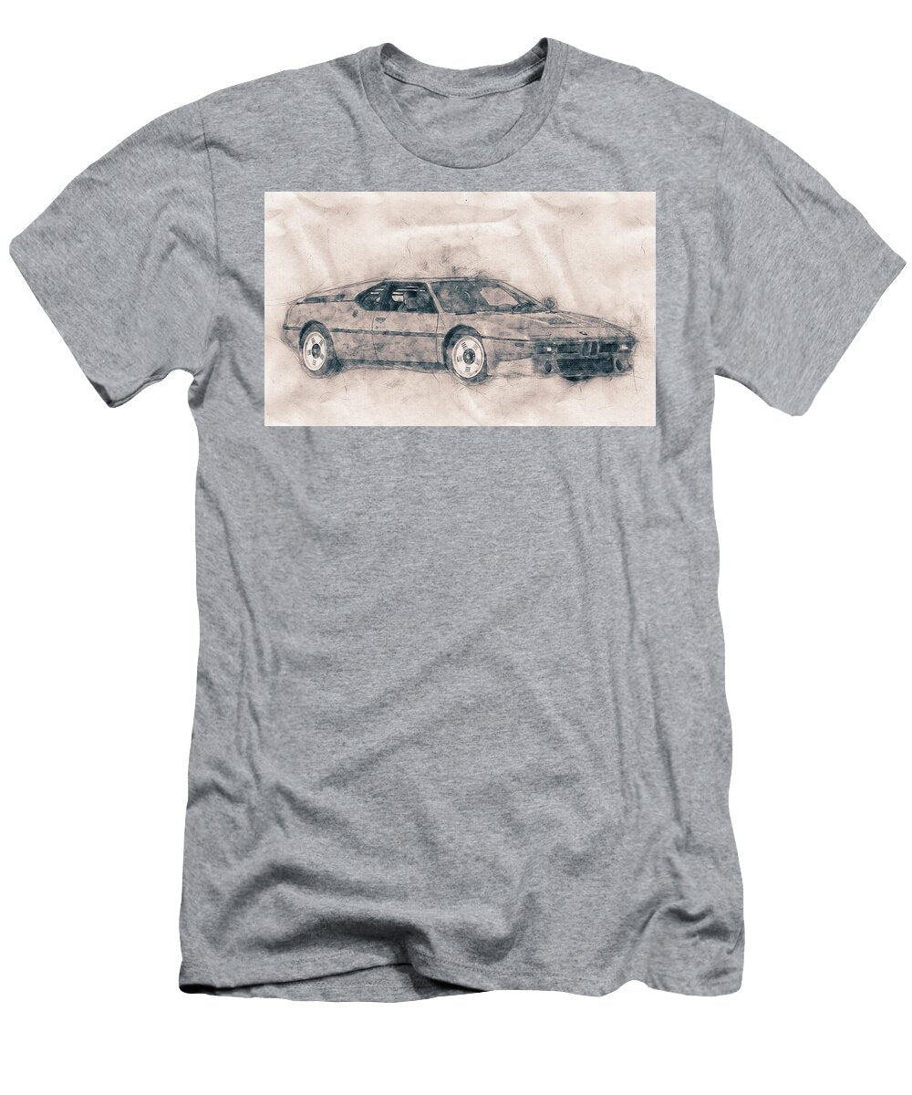 BMW M1 Sports Car Poster 1978 Automotive Art Car Posters Studio Grafiikka T-Shirt