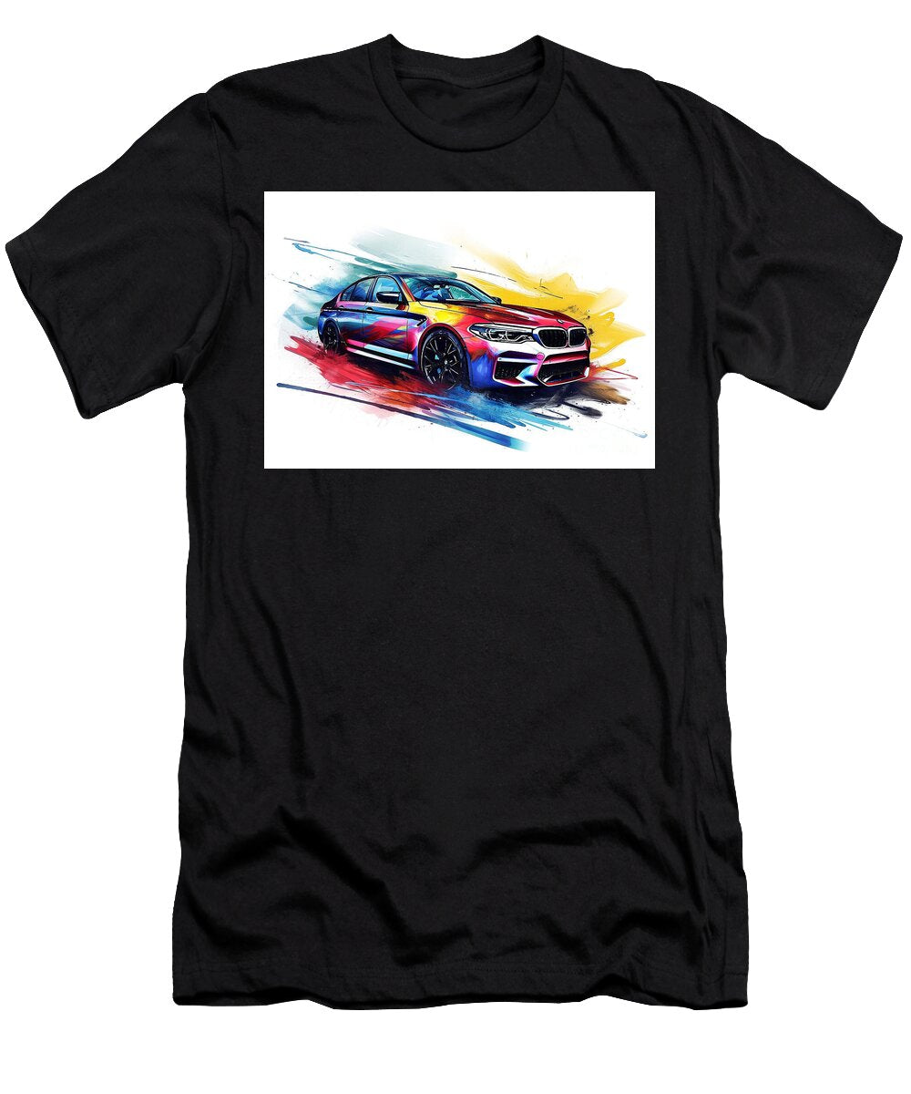 BMW M5 Competition Watercolor Abstract Vehicle Clark Leffler T-Shirt