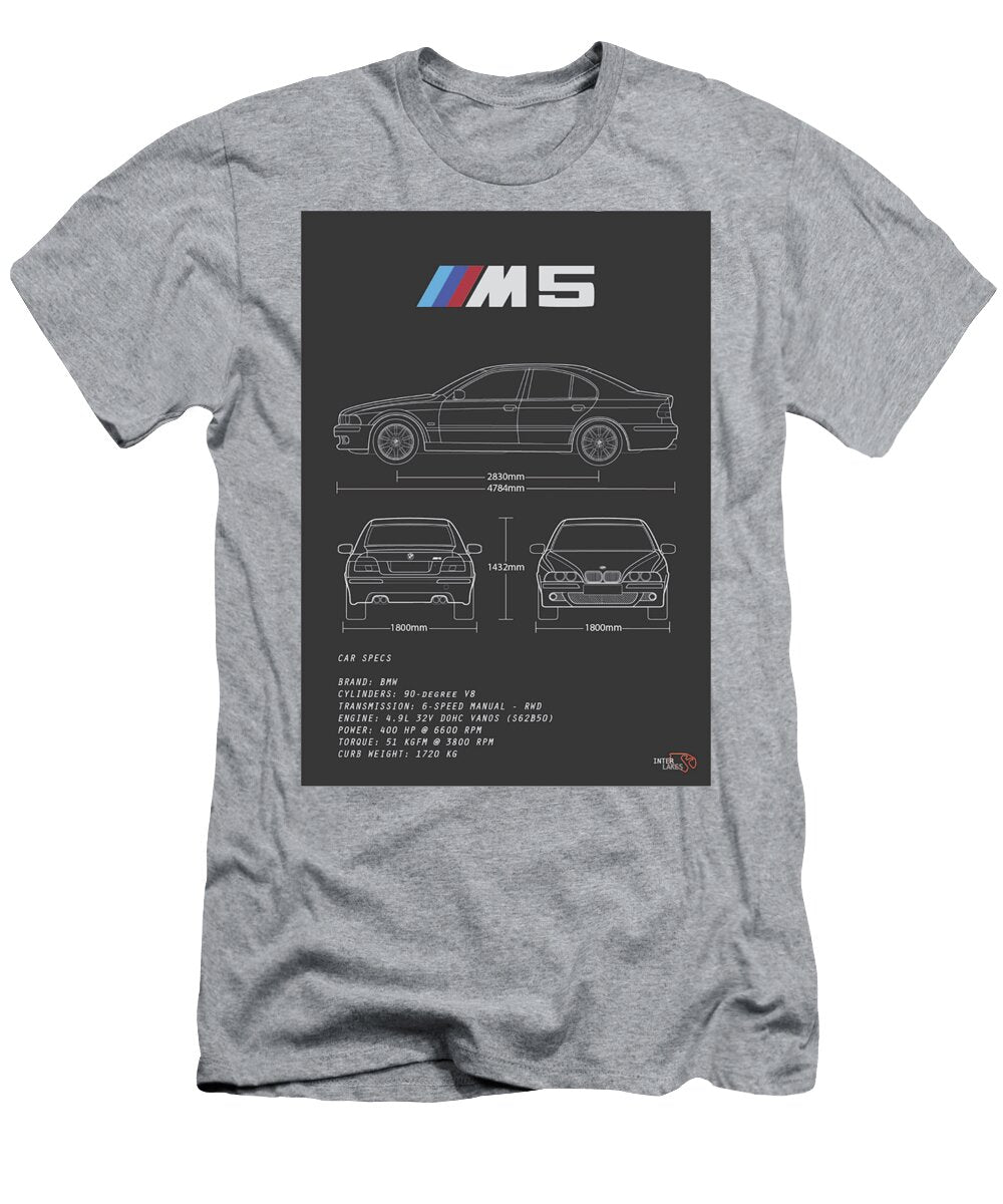 BMW M5 E39 Sedan Blueprint Interlakes Interlakes T-Shirt