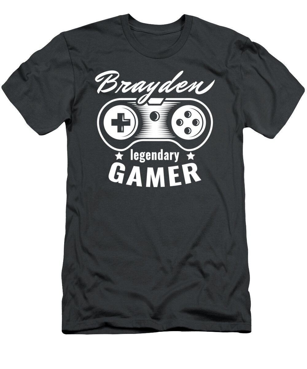 Brayden Legendary Gamer Personalized Name Gift Russell Dennis T-Shirt