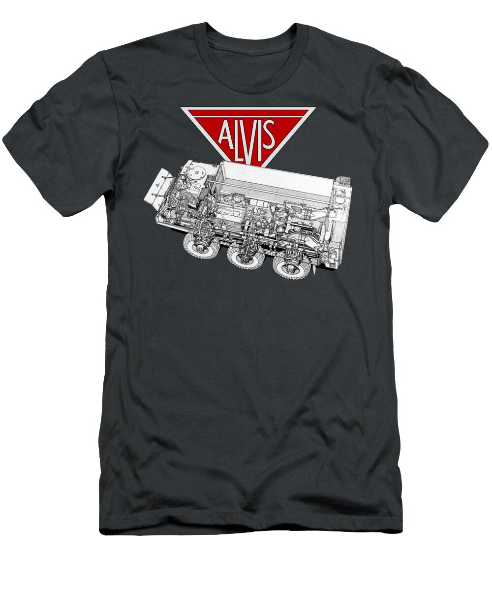 British Military Transport Alvis Stalwart Fv620 6x6 Cutaway Automotive Art Vladislav Shapovalenko T-Shirt