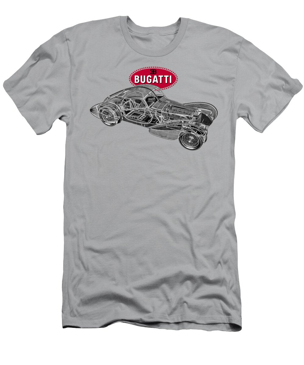 Bugatti Type 57sc Atlantis Cutaway Automotive Art Vladyslav Shapovalenko T-Shirt