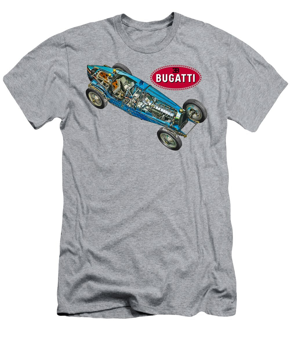 Bugatti Type 59 Grand Prix 1933 Cutaway Automotive Art Vladyslav Shapovalenko T-Shirt
