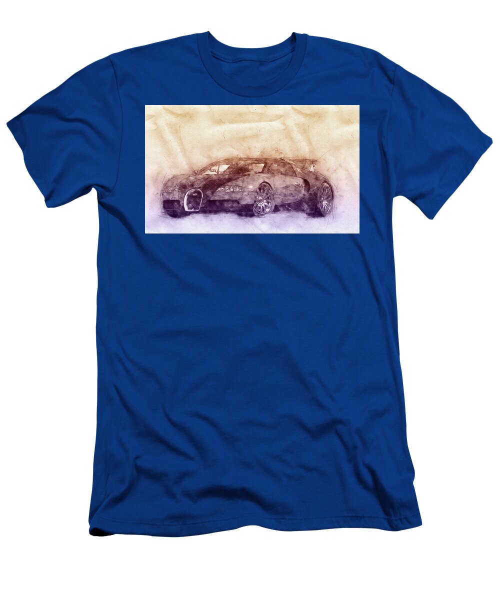 Bugatti Veyron Eb 164 Sports Car 2 Automotive Art Car Posters Studio Grafiikka T-Shirt