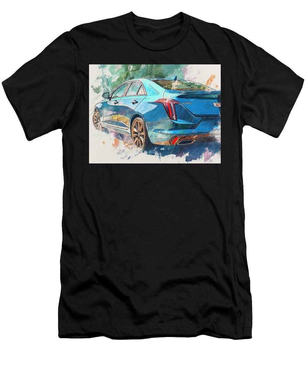 Cadillac Ct4 2023 Sedan Modern Design Blue Car Stunning Blue Car Design Hollie Love T-Shirt