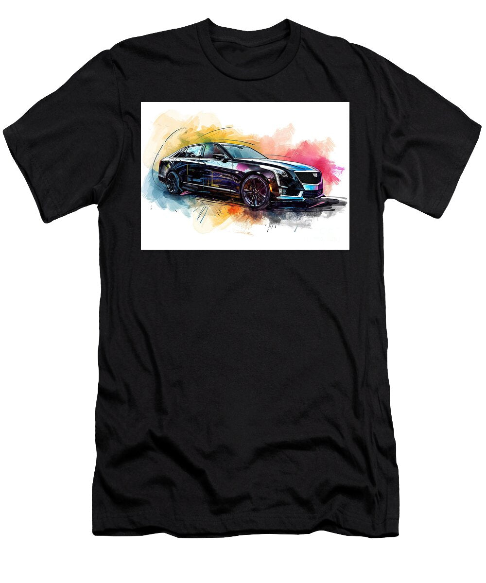 Cadillac Ct4 Watercolor Abstract Vehicle Clark Leffler T-Shirt