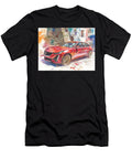 Cadillac Ct5 2023 Sedan Red Car Illustration Urban Street Scene Red Car in a Colorful Street Hollie Love T-Shirt