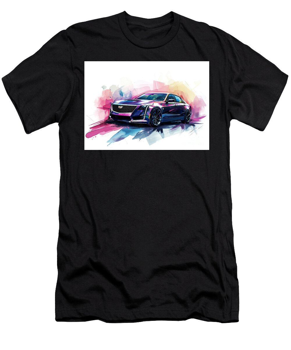 Cadillac Ct6v Watercolor Abstract Vehicle Clark Leffler T-Shirt