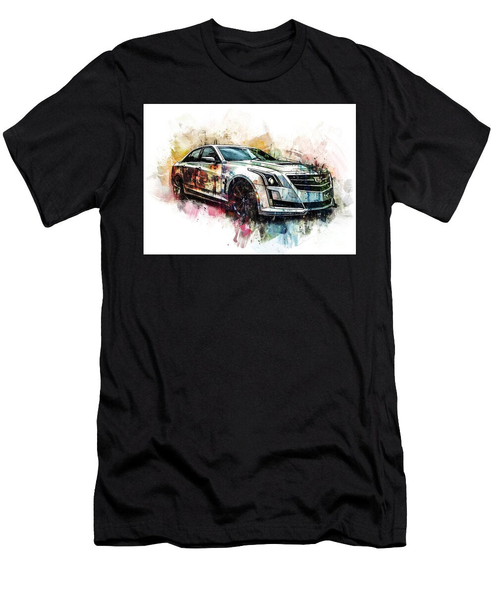 Cadillac Cts Watercolor Abstract Vehicle Clark Leffler T-Shirt