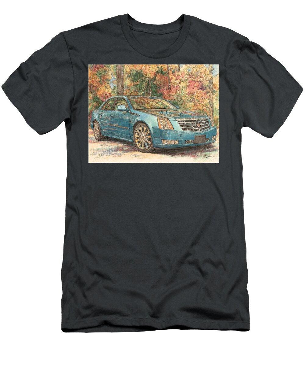 Cadillac Dts 2006 Sedan Autumn Car Blue Sedan Autumn Blue Sedan Hollie Love T-Shirt