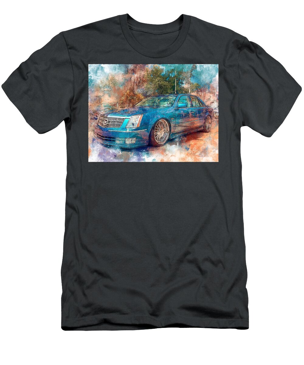 Cadillac Dts 2006 Sedan Luxury Car Artistic Car Stunning Blue Luxury Car Hollie Love T-Shirt