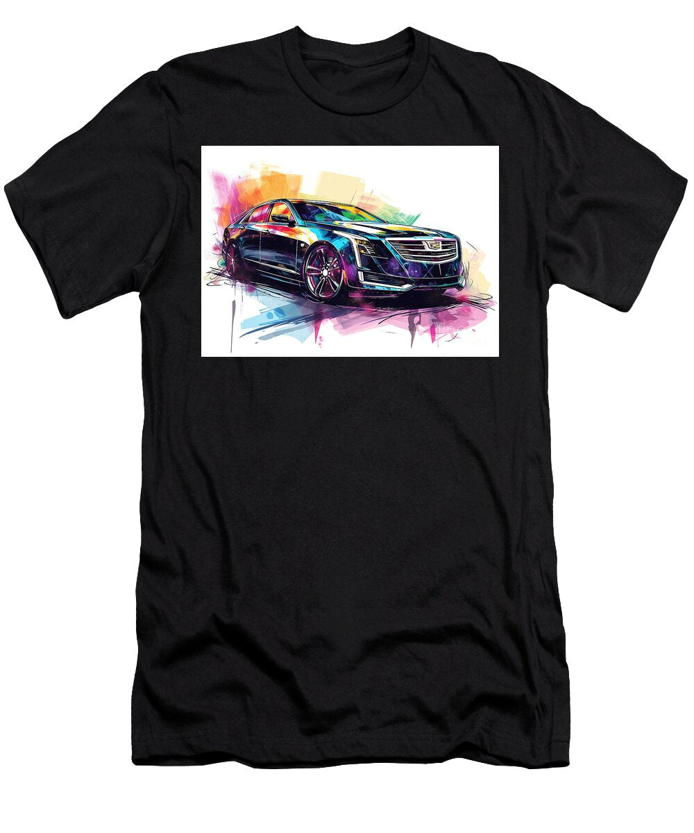 Cadillac Xts Watercolor Abstract Vehicle Clark Leffler T-Shirt