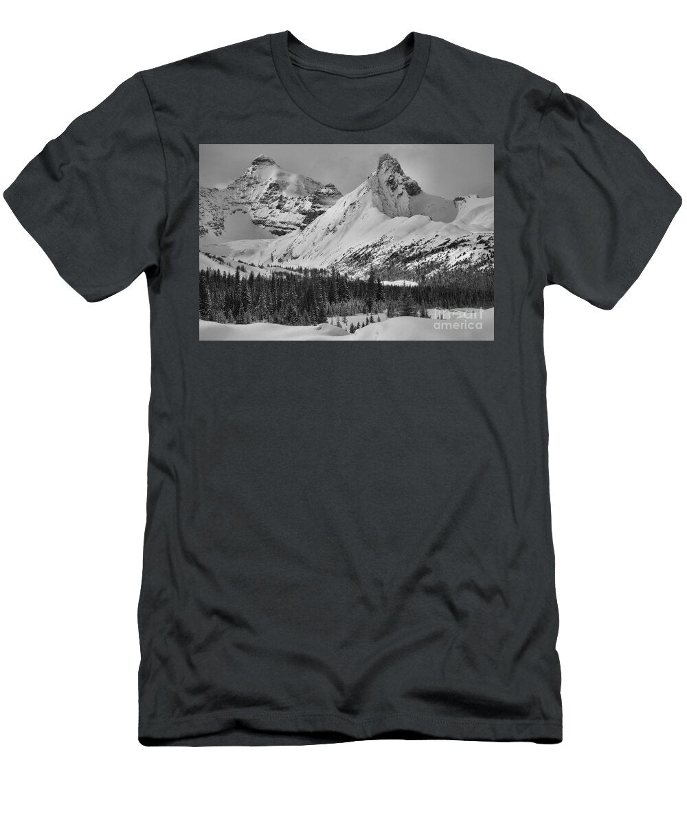 Canadian Rockies Mid Winter Black and White Adam Jewell T-Shirt