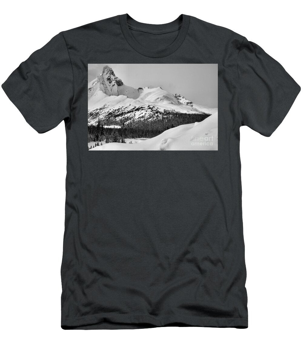 Canadian Rockies Winter Peak Black and White Adam Jewell T-Shirt