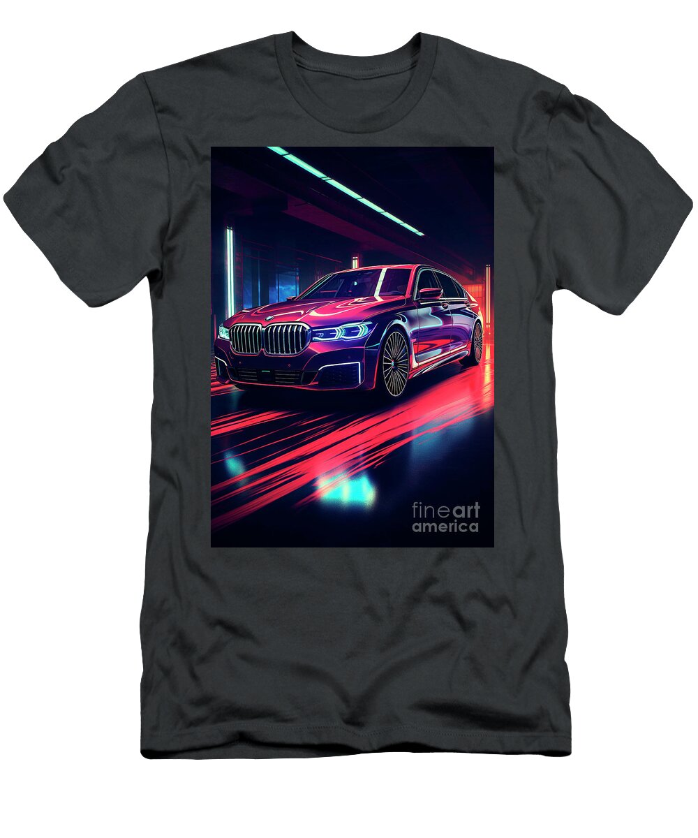 Car 044 BMW 7 Series Retro Revival Rides Clark Leffler T-Shirt