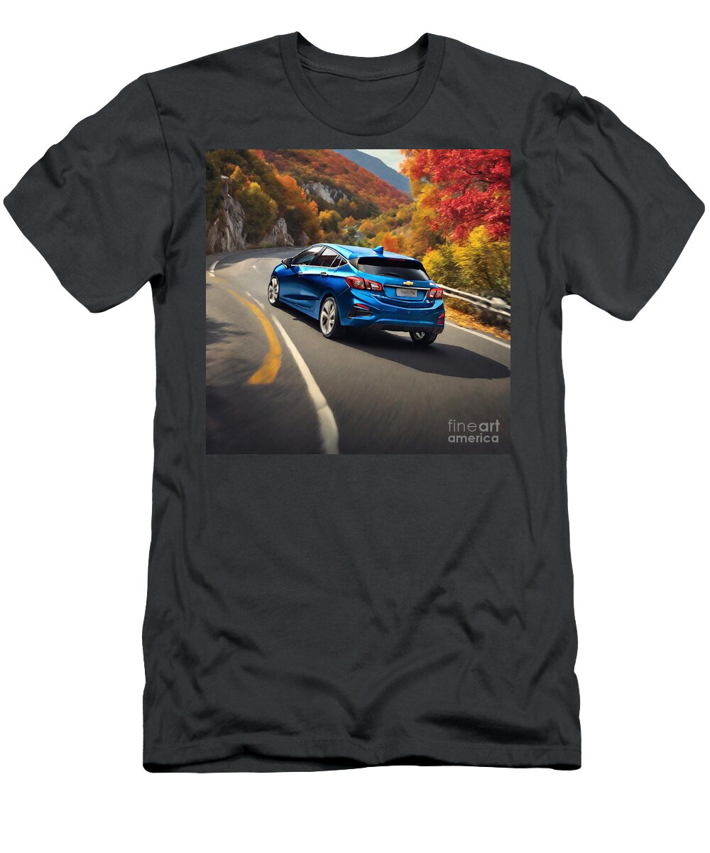 Car Chevrolet Cruze Hatchback with Vibrant Autumn Foliage Destiney Sullivan T-Shirt