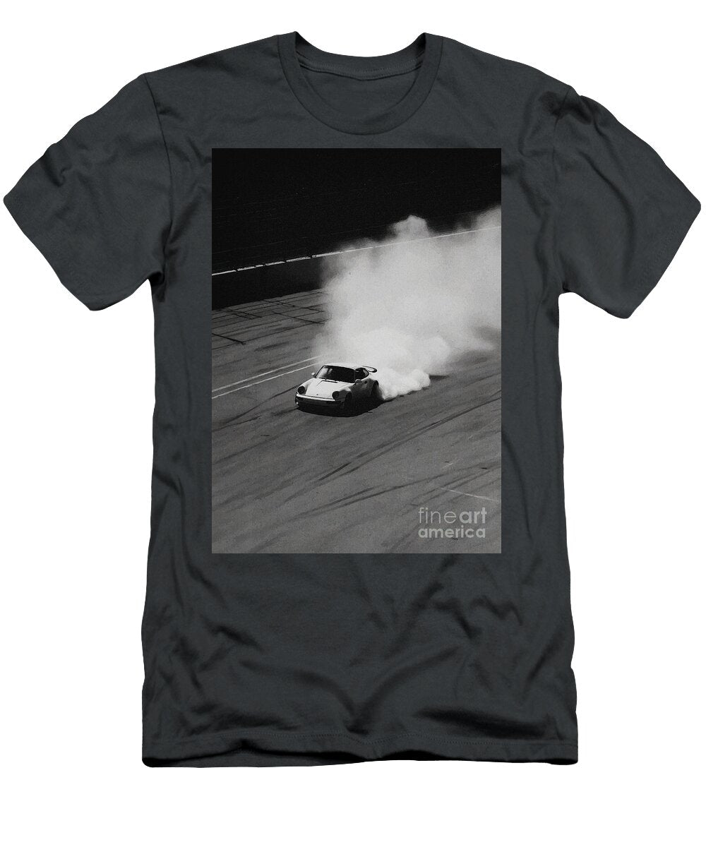 Car Drifting on Smoke Filled Track Paws Pixels T-Shirt