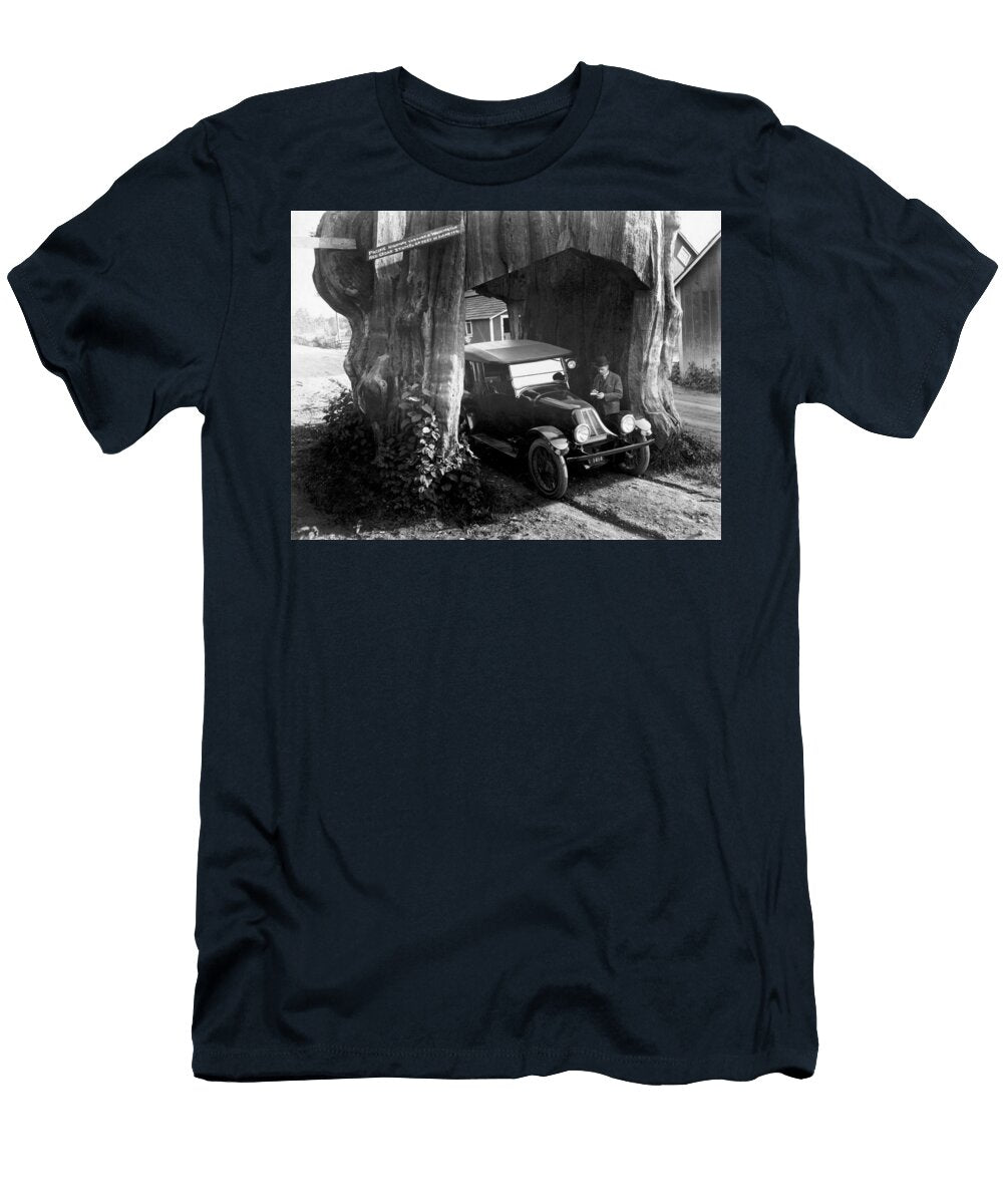 Car Driving Through Tree Stump Pacific Coast Highway 1920 War Is Hell Store T-Shirt