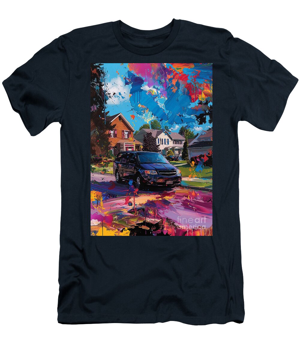 Car for Man Chrysler Voyager in a Suburban Neighborhood Gift for Husband Destiney Sullivan T-Shirt