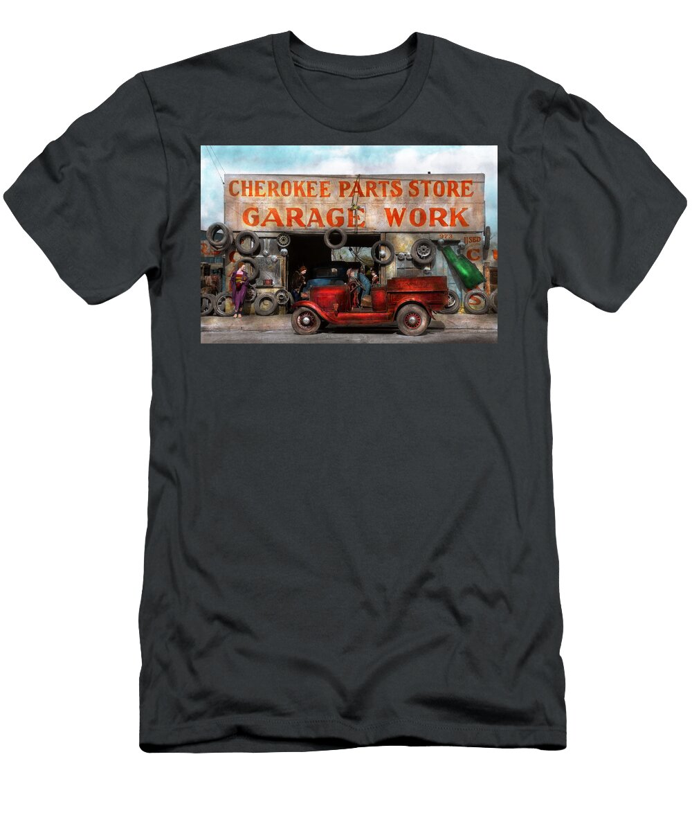 Car Garage Cherokee Parts Store 1936 Mike Savad T-Shirt